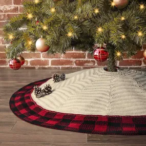 Cozy Knitted Christmas Tree Skirt