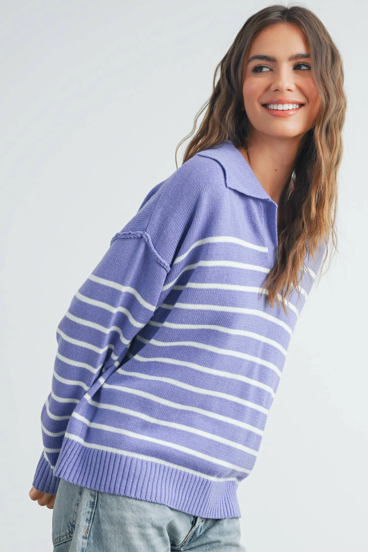 Cozy V-Neck Striped Sweater