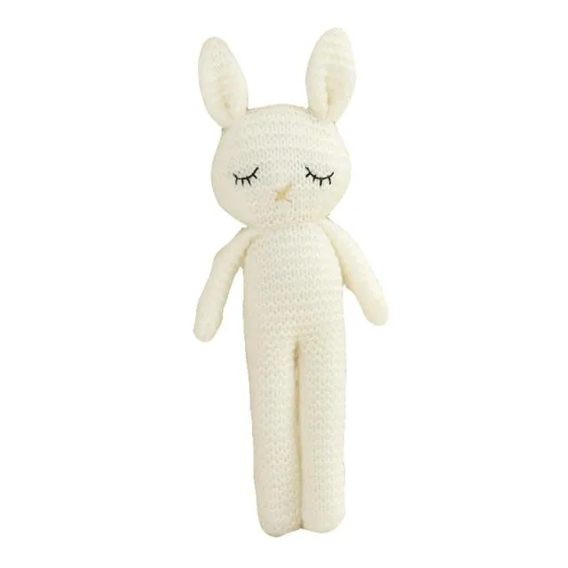 Creative Handmade knitted Rabbit Doll Animal Stuffed Plush Toy Baby Soothing Baby Sleeping Plush Toy Gifts for Kids Birthday