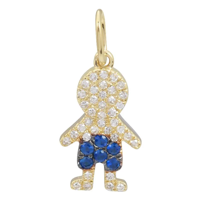 Diamond & Sapphire Boy Loose Charm