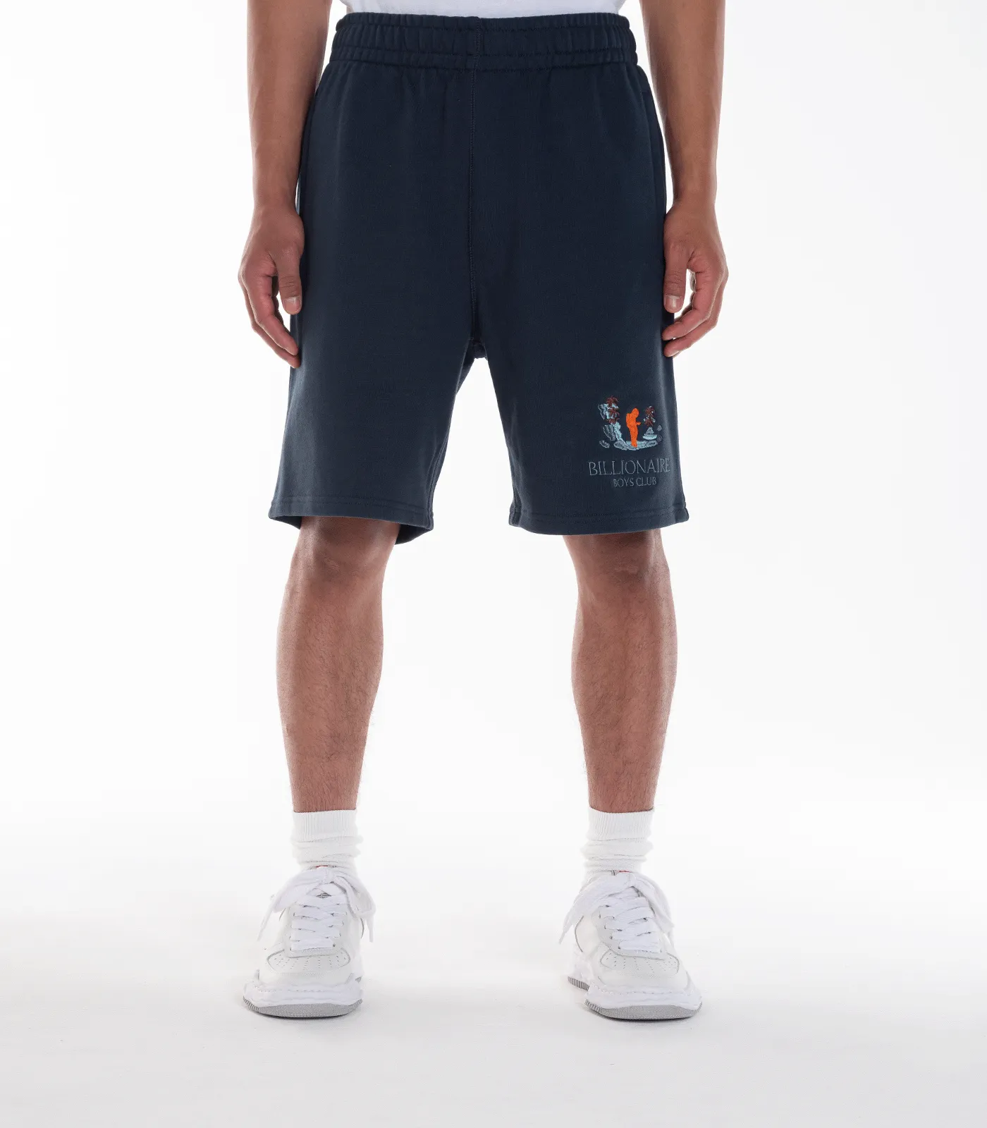 EMBROIDERED HIKING LOGO SWEATSHORTS - NAVY