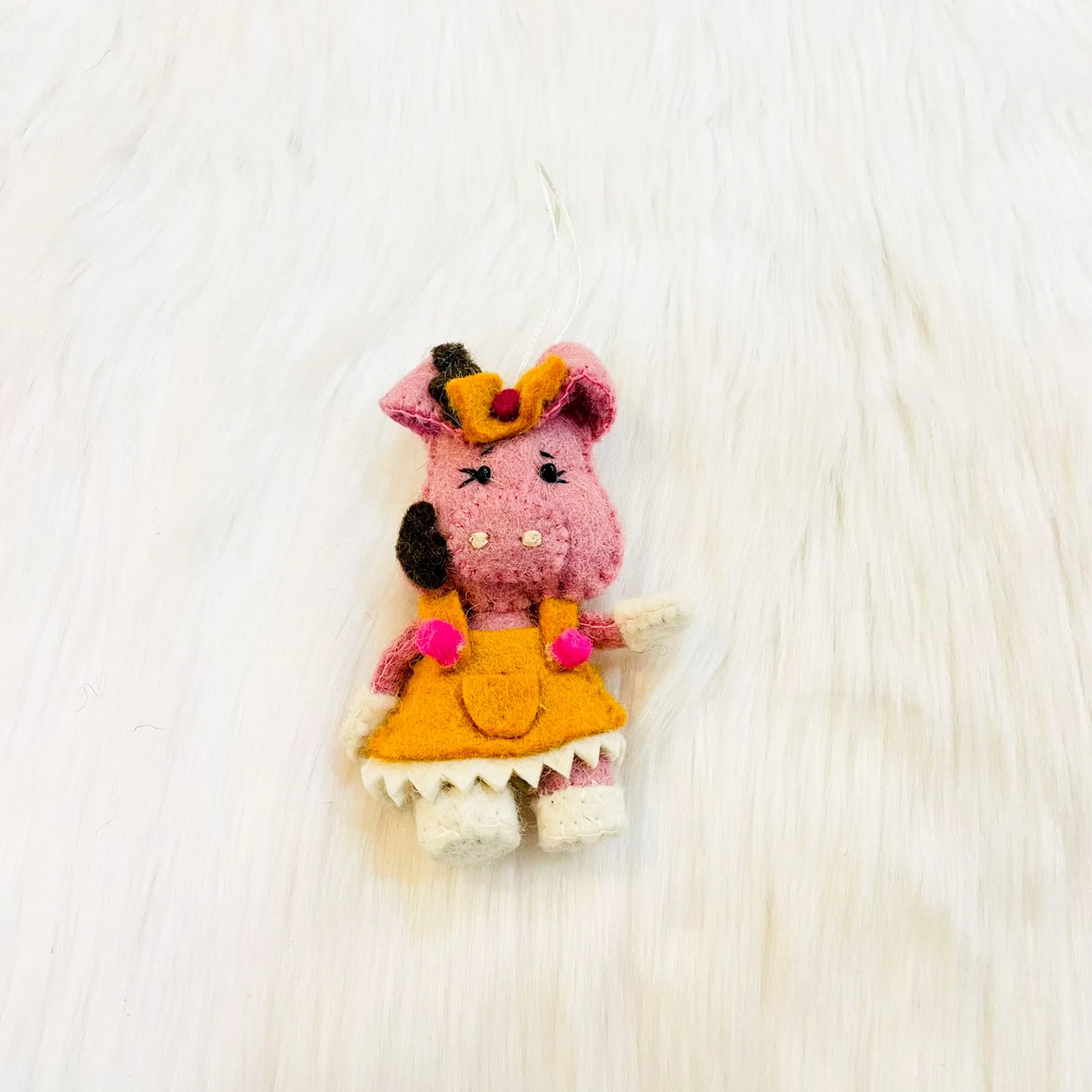 Felt Wool Handmade Pig Christmas Ornament