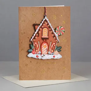 Gingerbread House Christmas Ornament Card