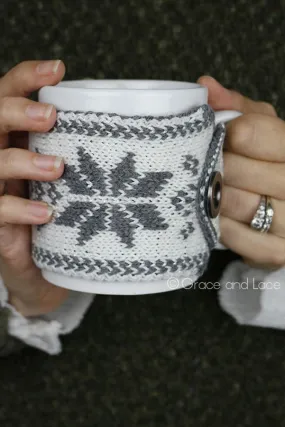 Grace and Lace Reversible Button Mug Cozy