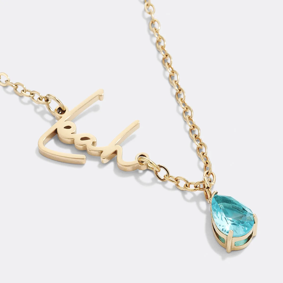 Handmade Birthstone Name Necklace