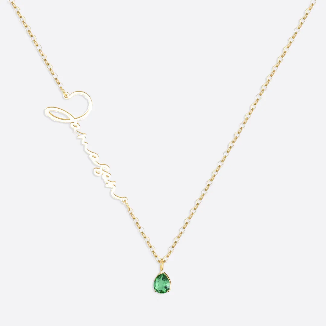 Handmade Birthstone Name Necklace