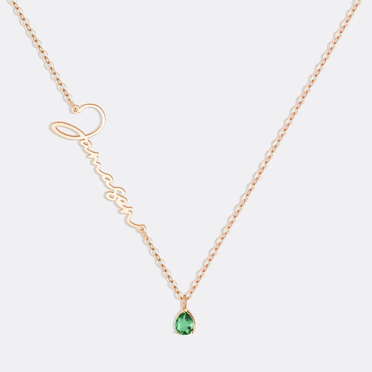 Handmade Birthstone Name Necklace