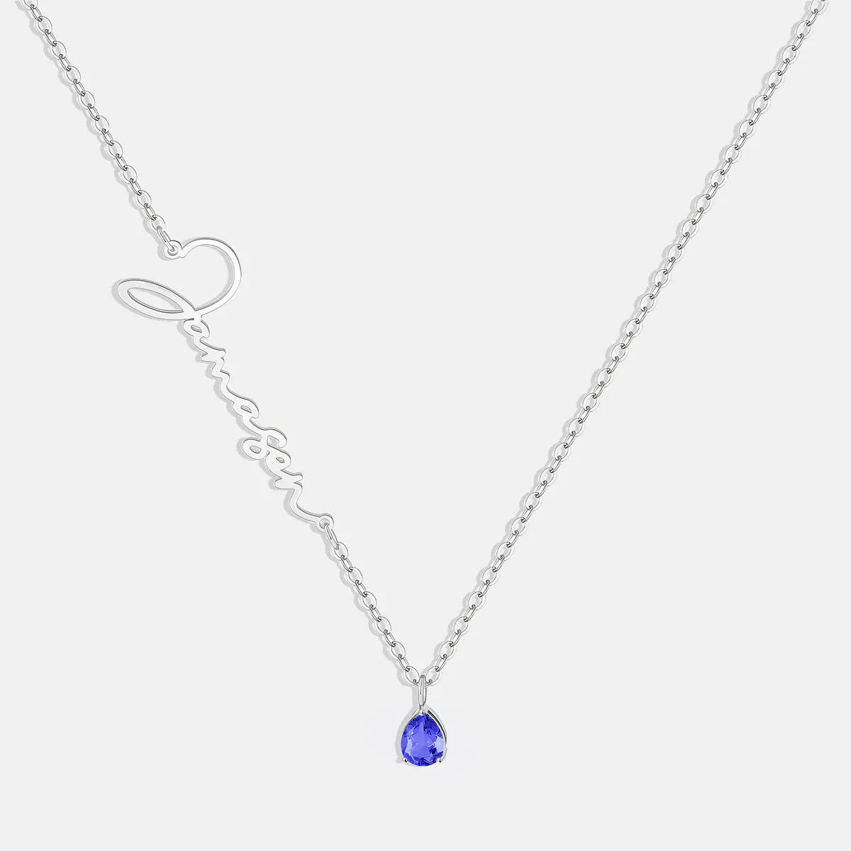 Handmade Birthstone Name Necklace