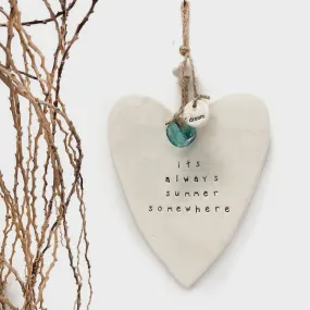 Handmade Ceramic Heart - It's Always Summer