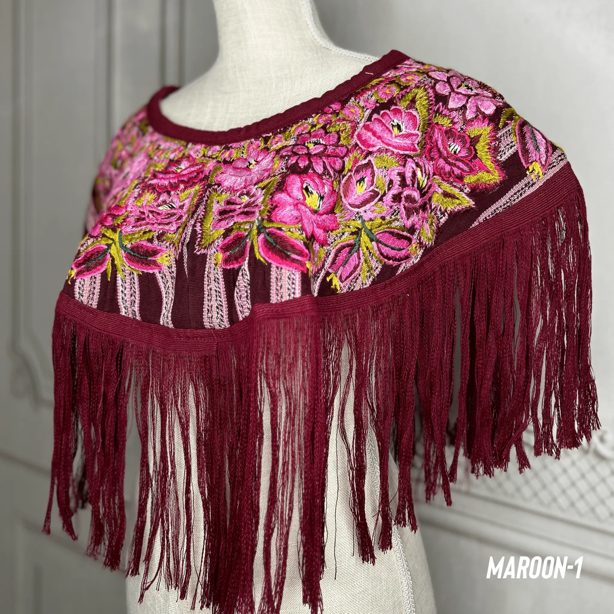 Handmade Fringed Guatemalan Cape