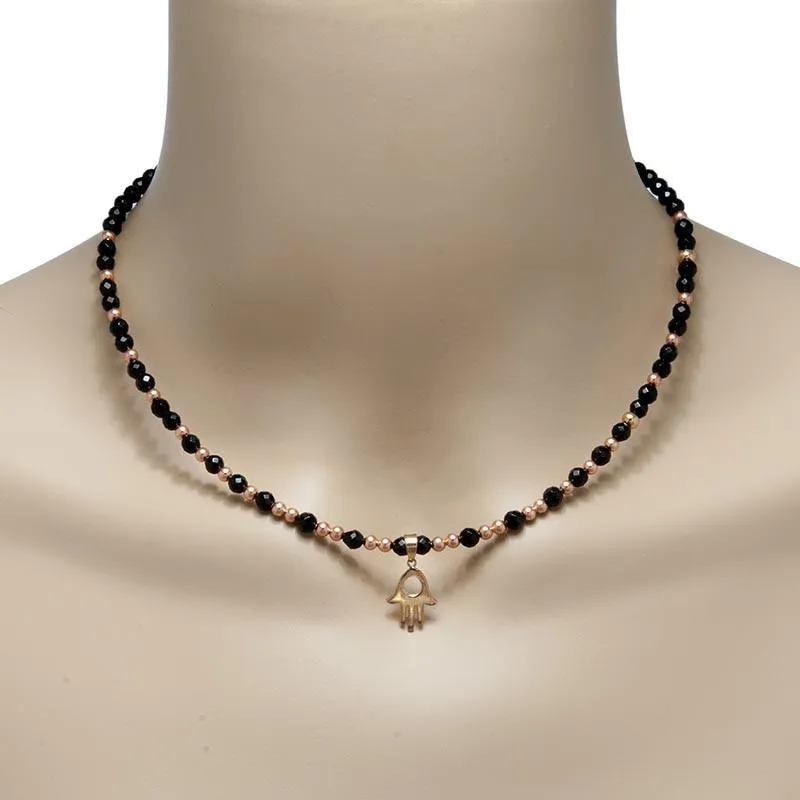 Handmade Gemstone Necklace Black Agate