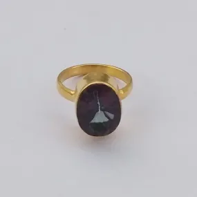 Handmade Gold Plated Mystic Quartz Stackable Ring