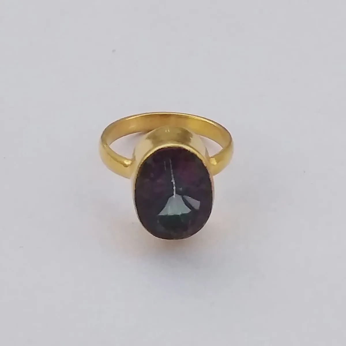 Handmade Gold Plated Mystic Quartz Stackable Ring