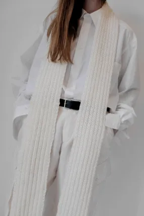 HANDMADE OFF WHITE CHUNKY KNIT SCARF