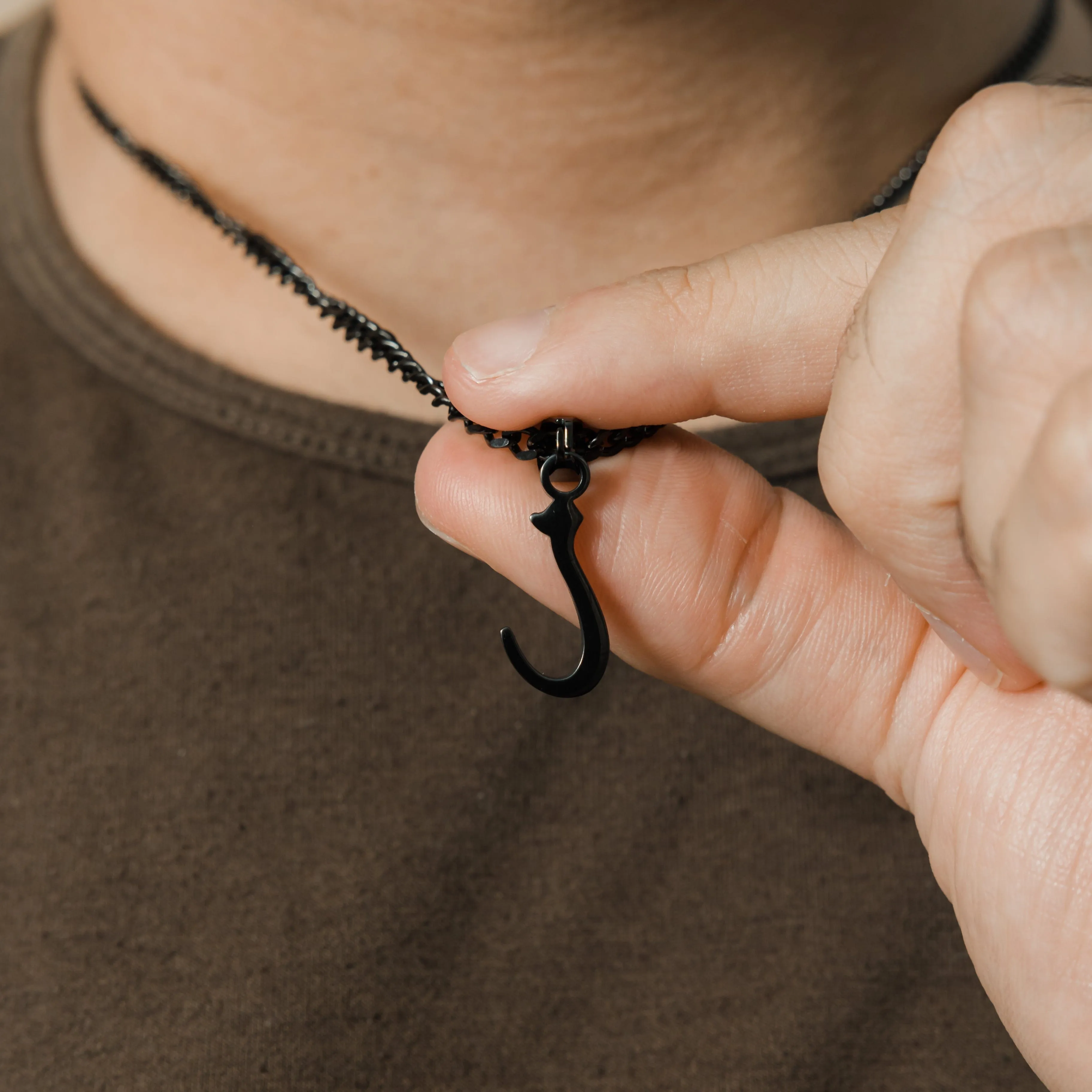 Hanging Arabic Letter Necklace | Men