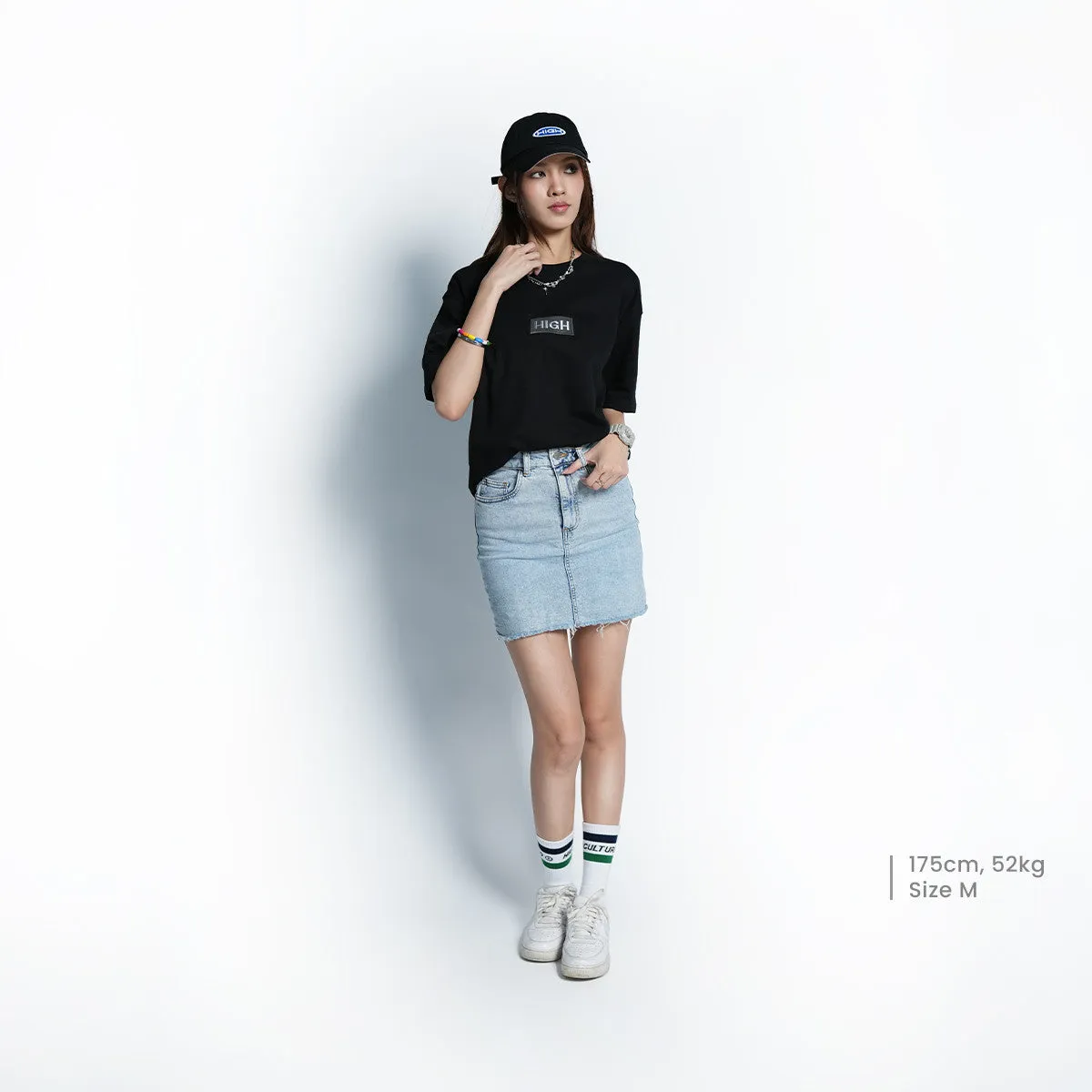 High Embroidered Box Logo Loose Tee - 1039