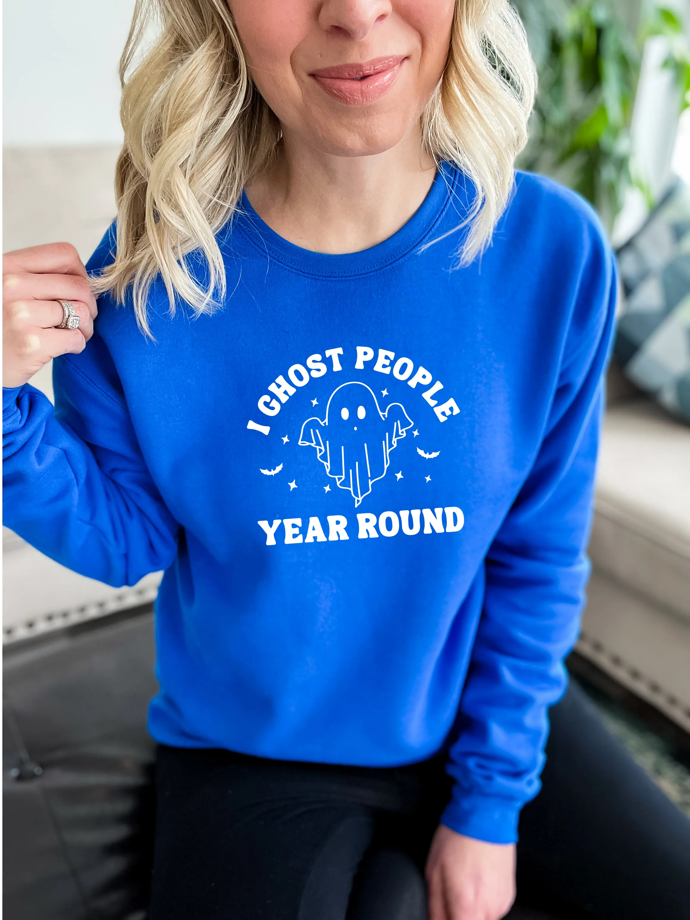 I Ghost People Year Round Cozy Crew Neck Sweater