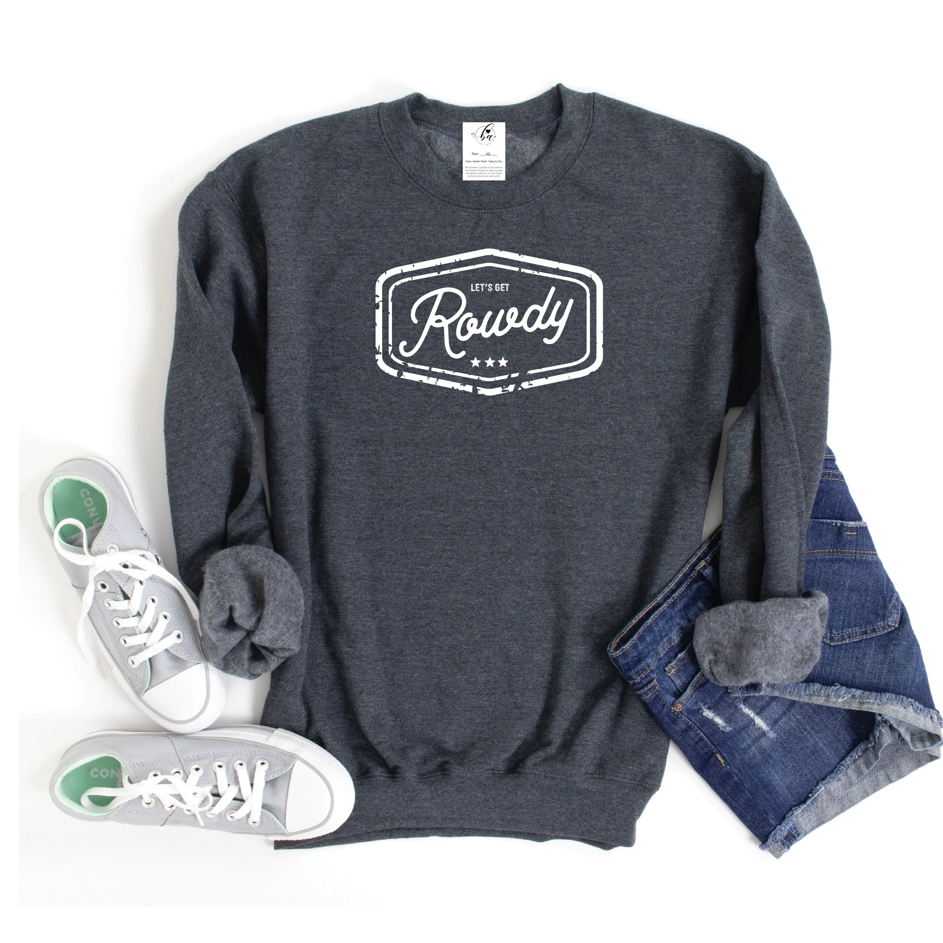 Let's Get Rowdy Cozy Crew Neck Sweater