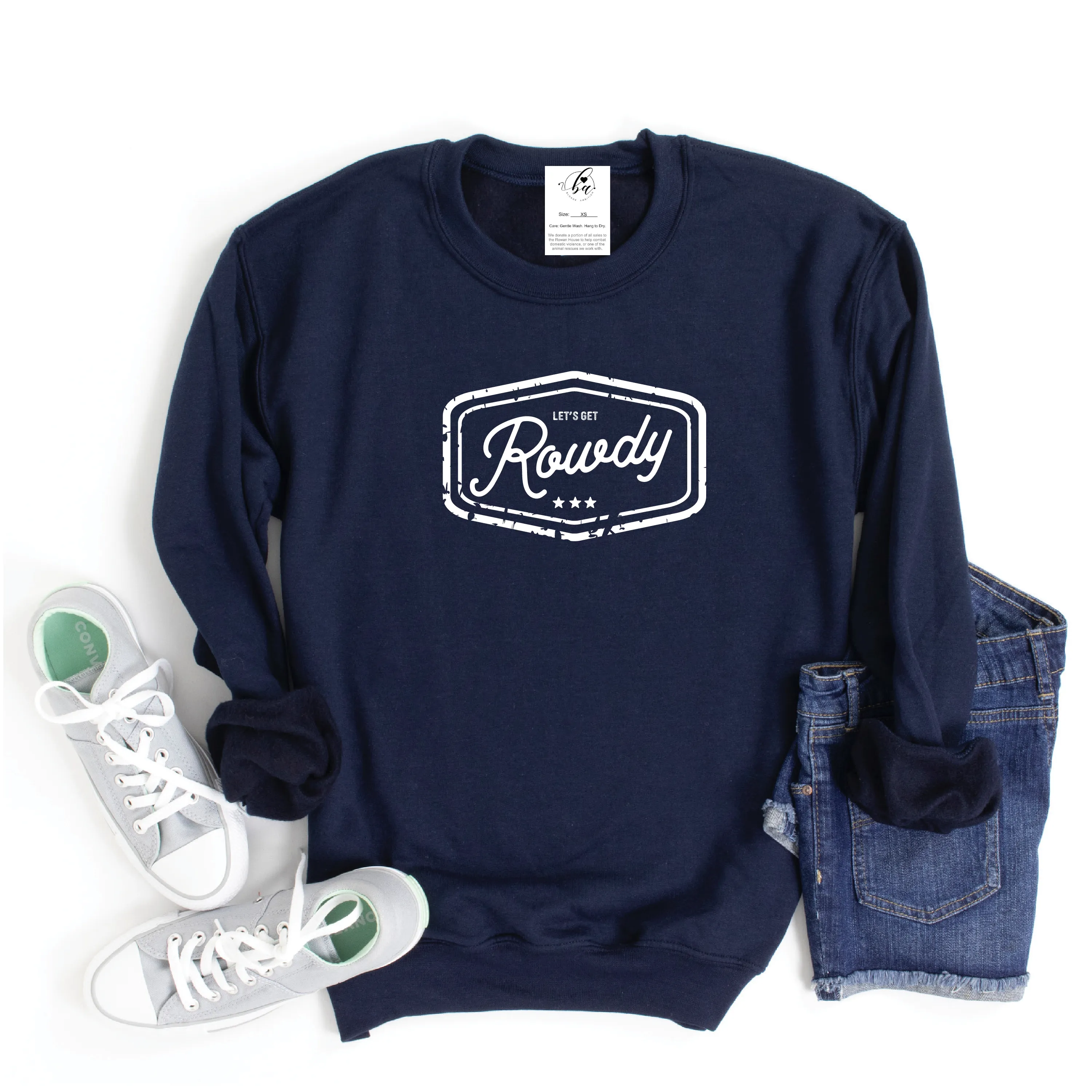 Let's Get Rowdy Cozy Crew Neck Sweater