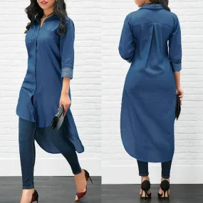 Long Denim Loose Shirt