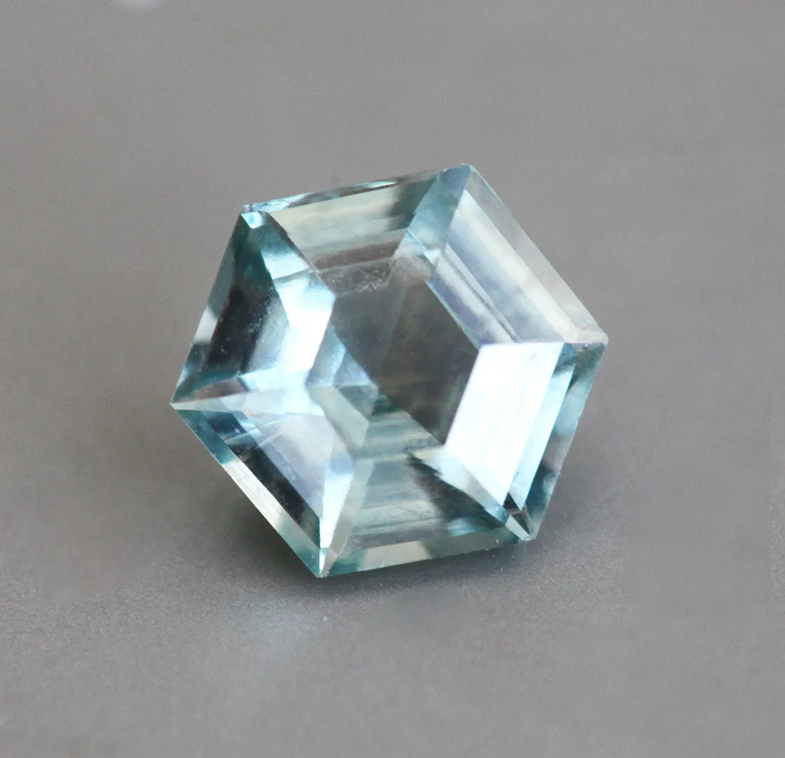 Loose 2.04 Ct Hexagon Seafoam Green Sapphire