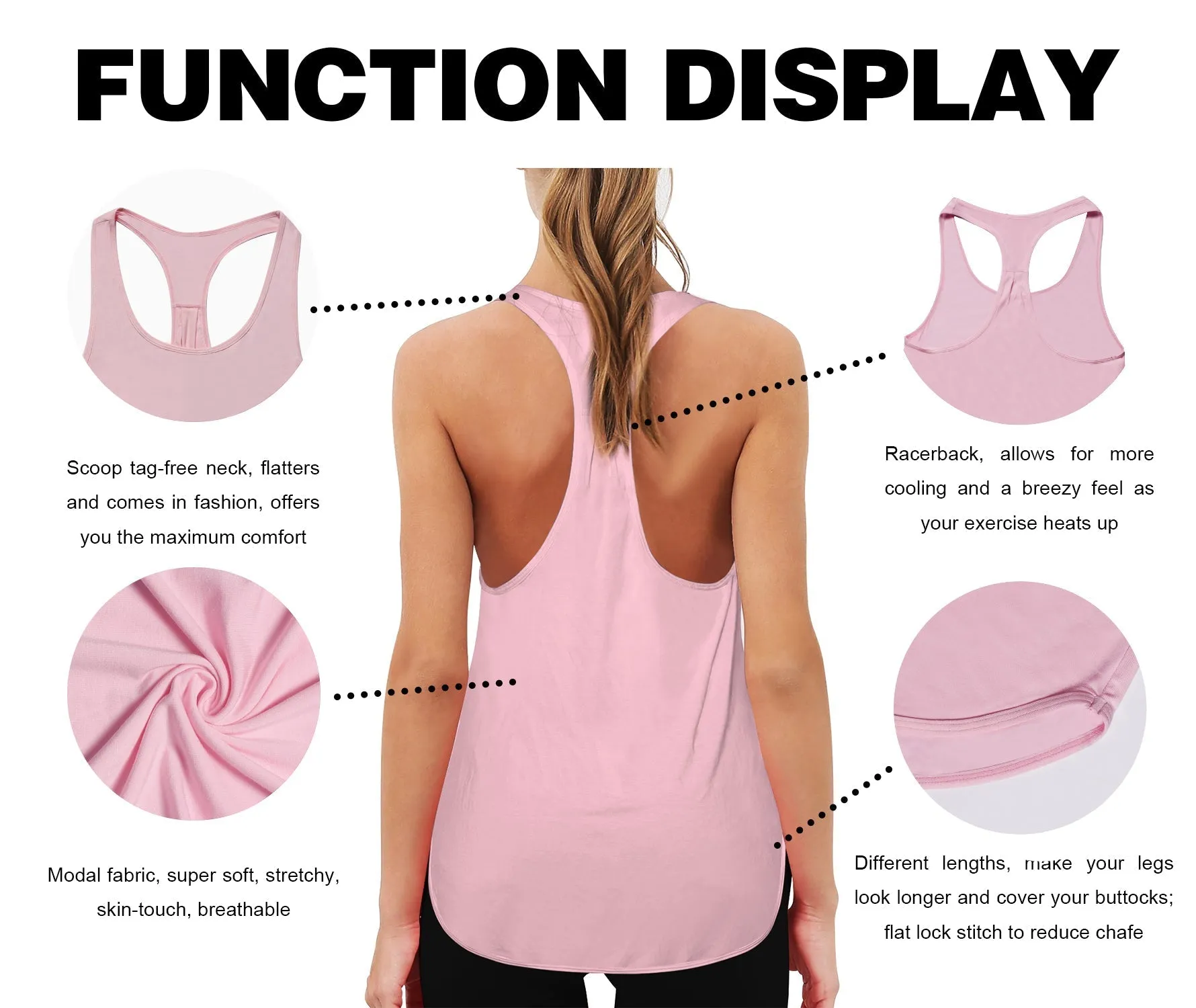 Loose Fit Racerback Tank Top lightpink_yogastudio