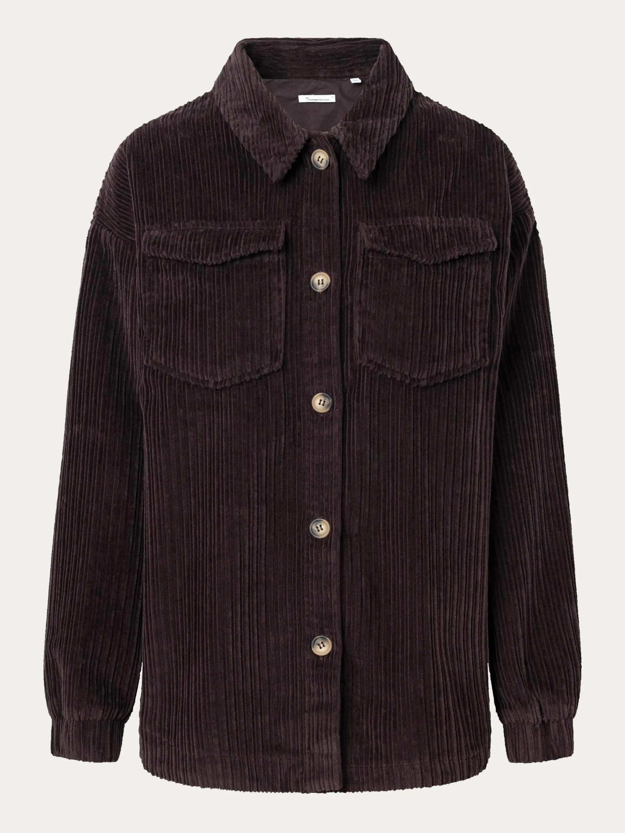 Loose irregular corduroy overshirt - Chocolate Plum