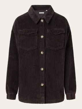 Loose irregular corduroy overshirt - Chocolate Plum