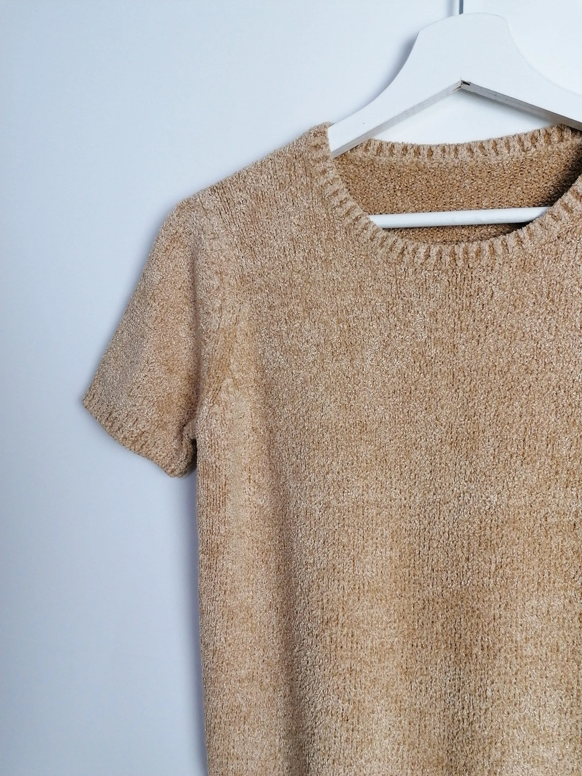 MARKS & SPENCER Short Sleeves Chenille Knit Top