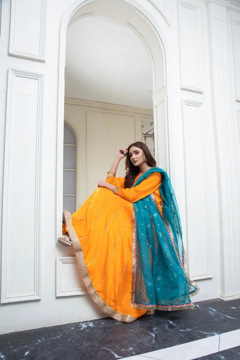 Formal Mihrimah Raw Silk Peshwas (MIH35) - Elegant and Stylish