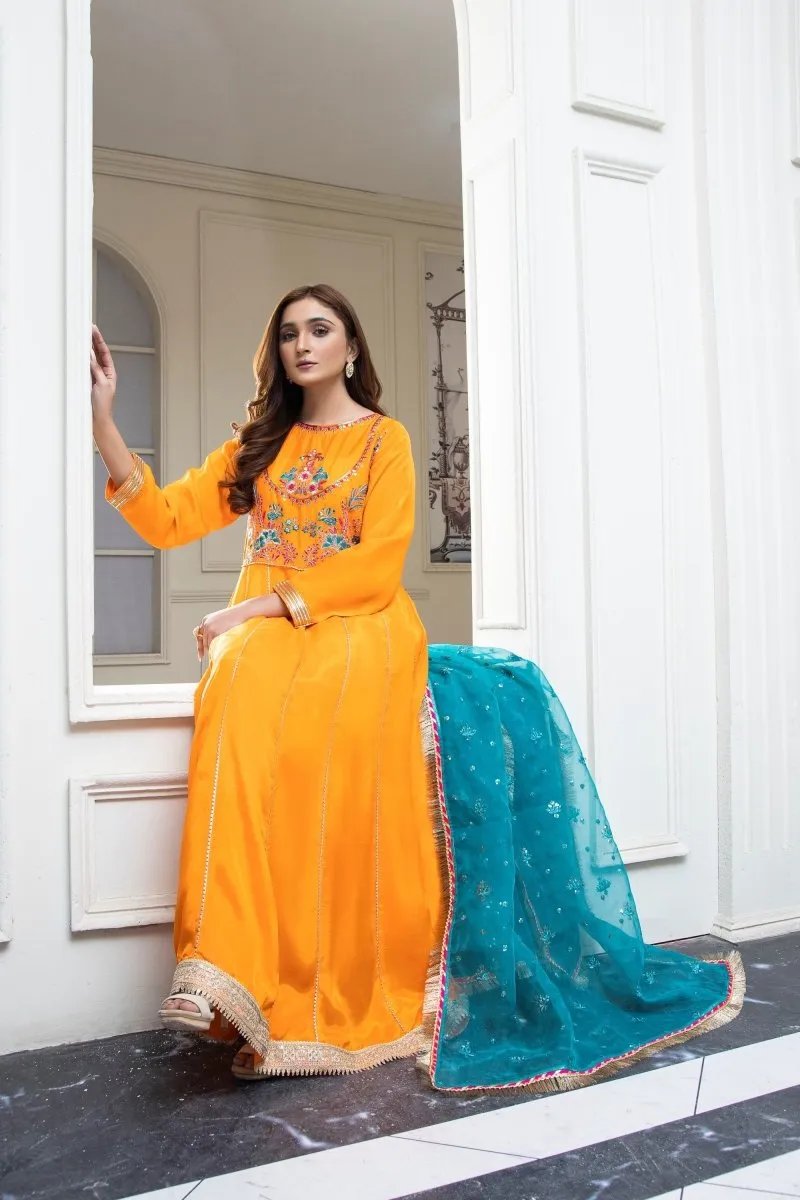 Formal Mihrimah Raw Silk Peshwas (MIH35) - Elegant and Stylish