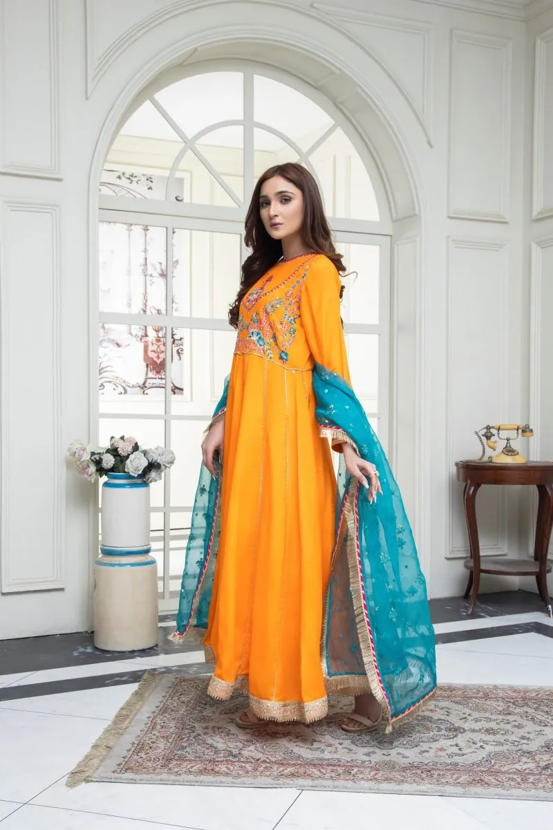 Formal Mihrimah Raw Silk Peshwas (MIH35) - Elegant and Stylish