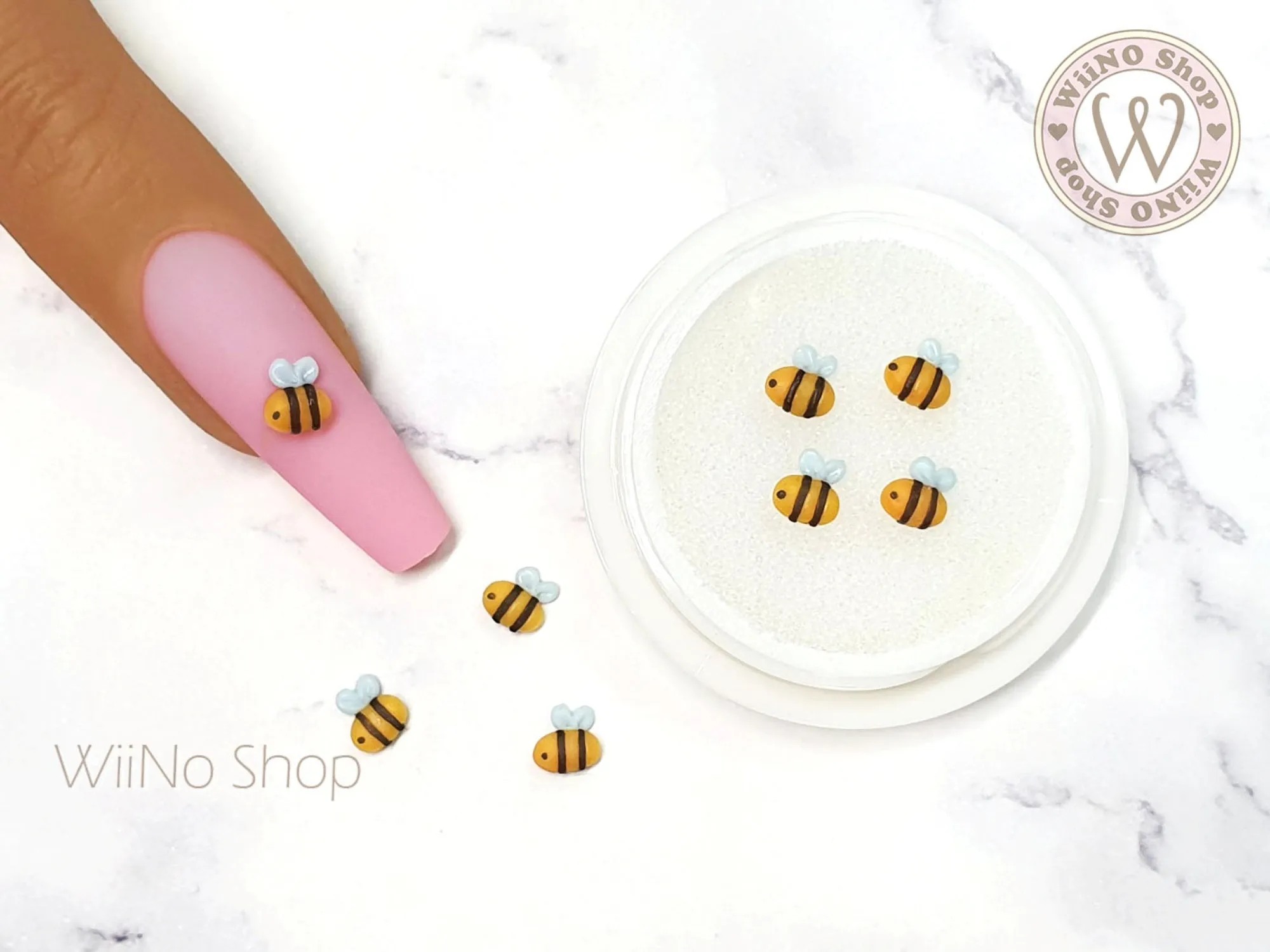 Mini Honey Bee 3D Handmade Nail Art Charm - 4 pcs