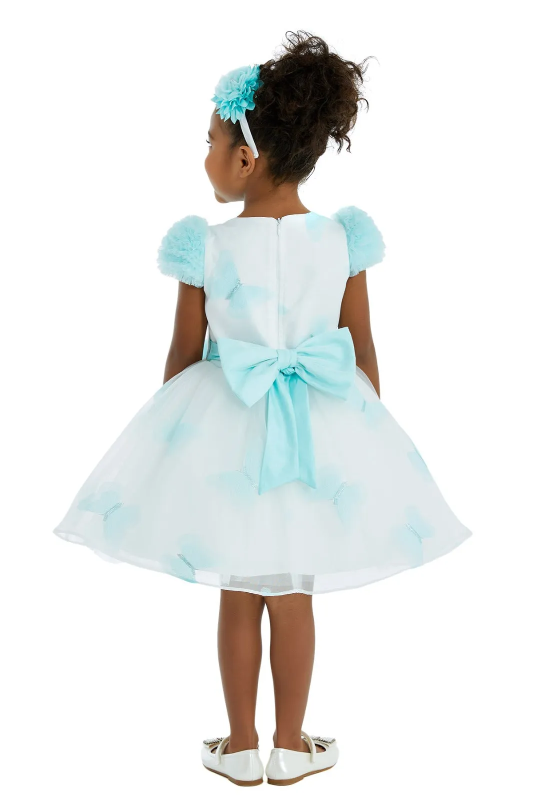 Mint Butterfly Girls Formal Dress