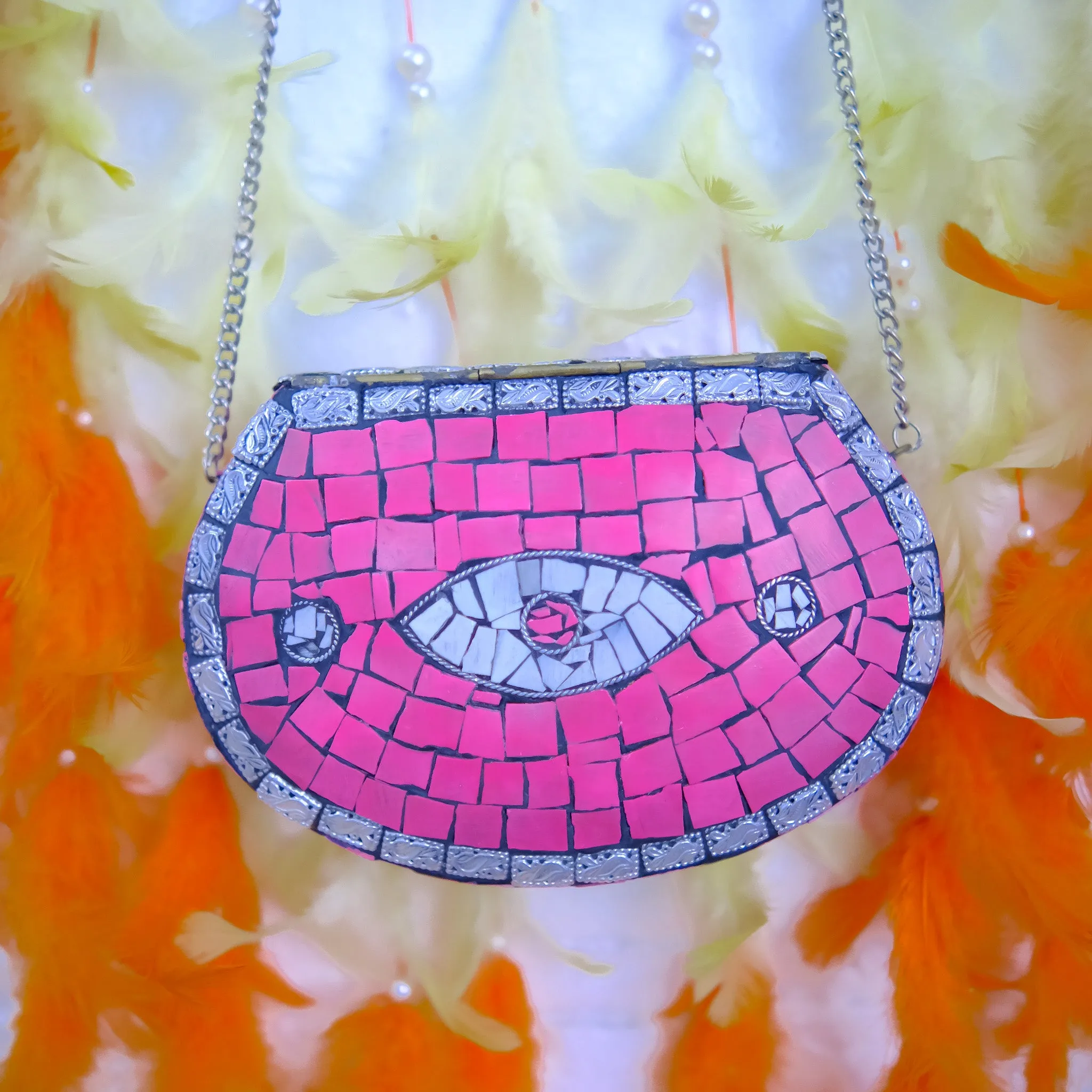 Mosaic Handmade Metal Clutch