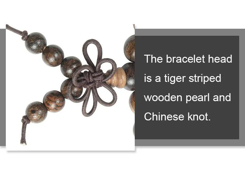 Natural Tiger Wood  Handmade 108 Bead Mala