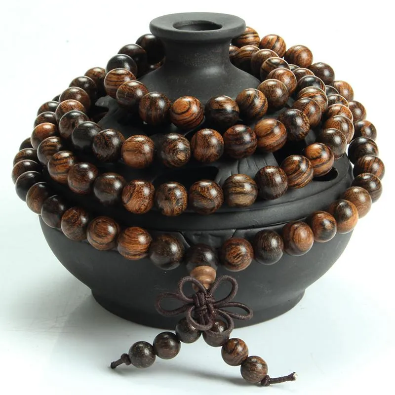 Natural Tiger Wood  Handmade 108 Bead Mala