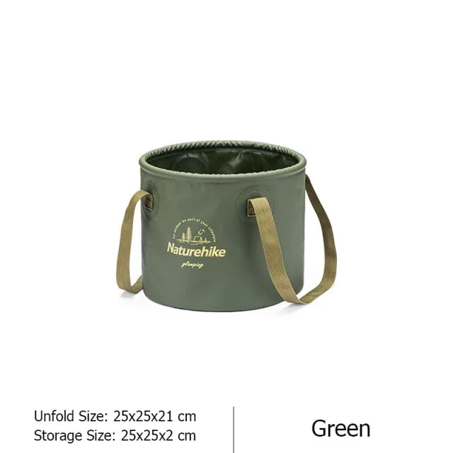 Naturehike Folding Bucket Waterproof Foldable Water Sink Bucket Portable Travel Foldable Basin Camping Hiking Storage Bucket