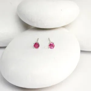 Pink Sapphire Mini Studs