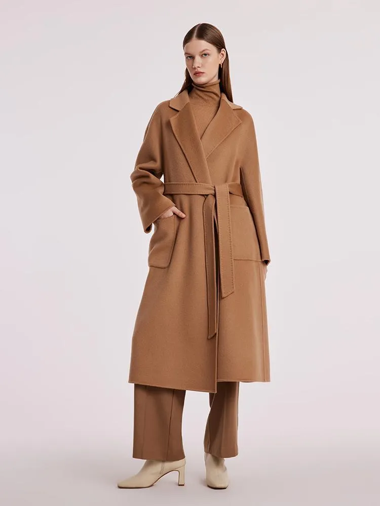 Pure Cashmere Tie-up Women Coat