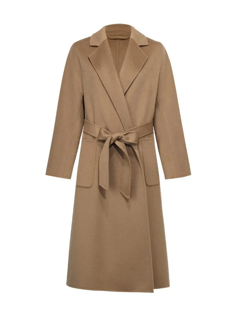 Pure Cashmere Tie-up Women Coat