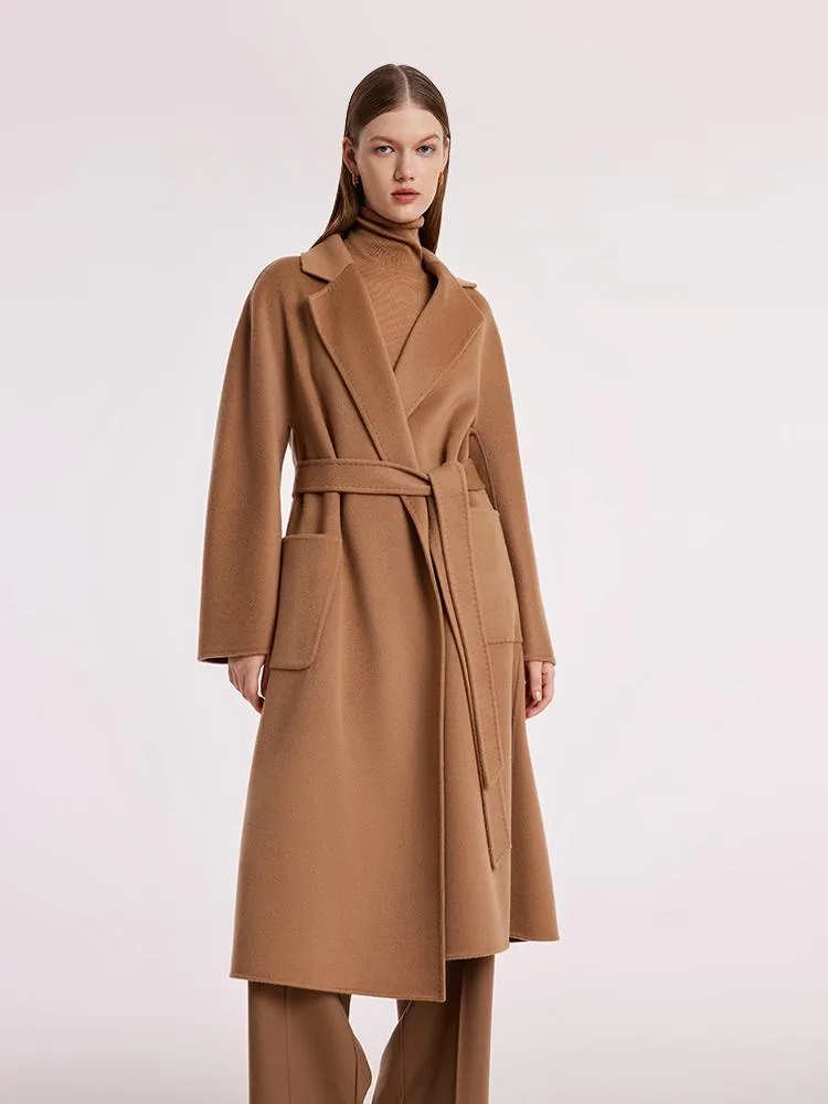 Pure Cashmere Tie-up Women Coat