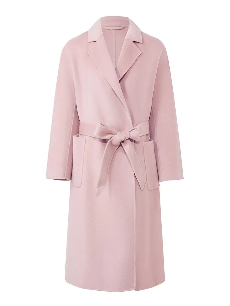 Pure Cashmere Tie-up Women Coat