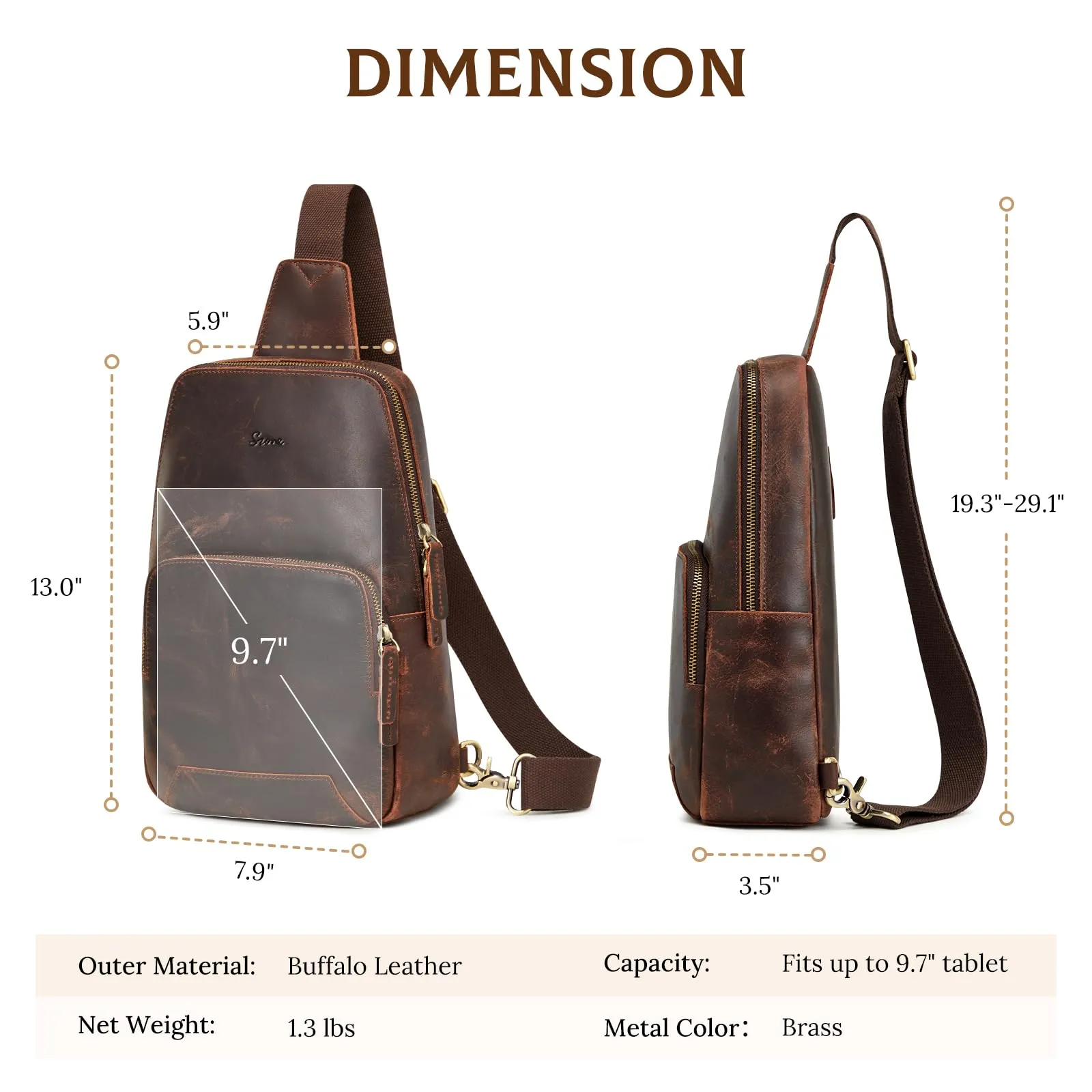 RFID Blocking Genuine Leather Hiking Daypack