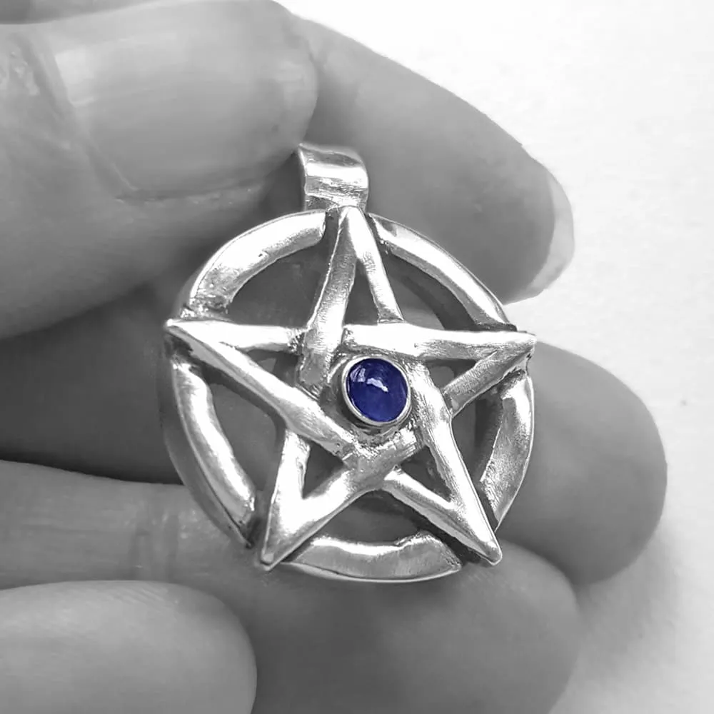 Sapphire Pentagram Pendant, Handmade To Order