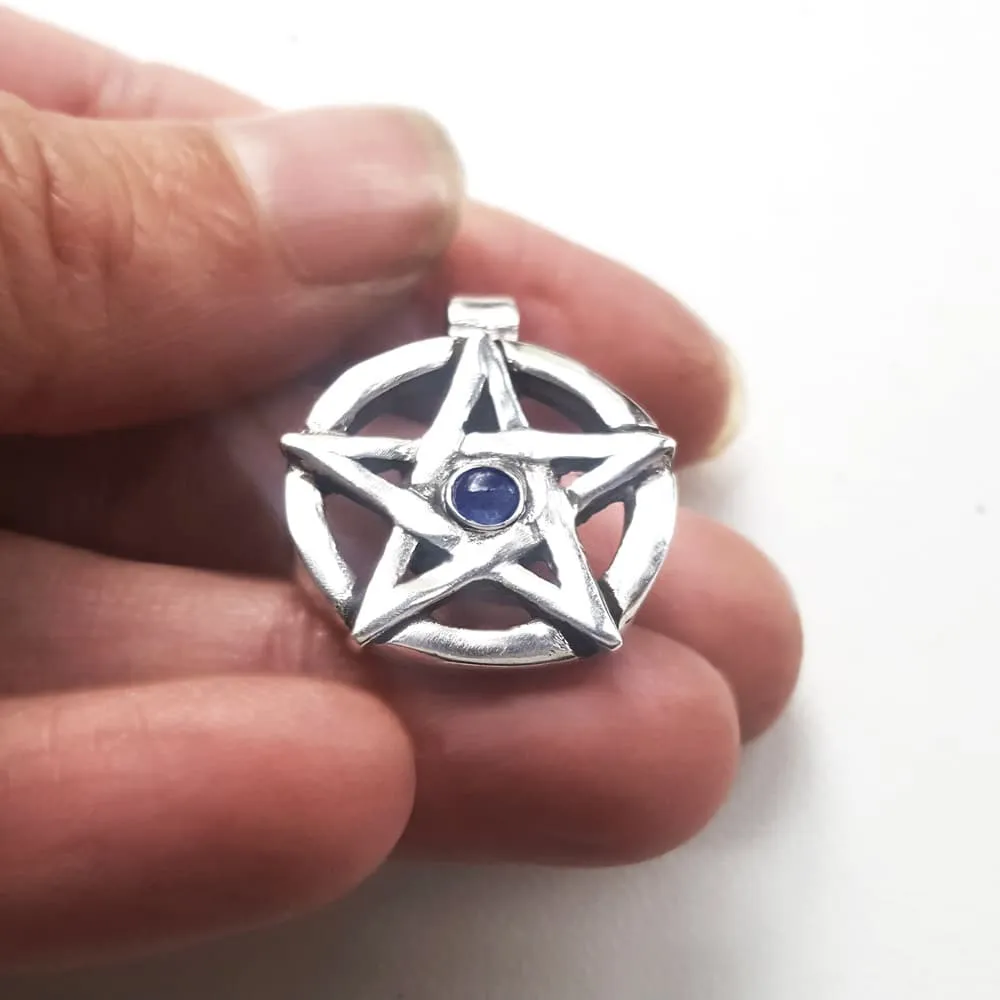 Sapphire Pentagram Pendant, Handmade To Order