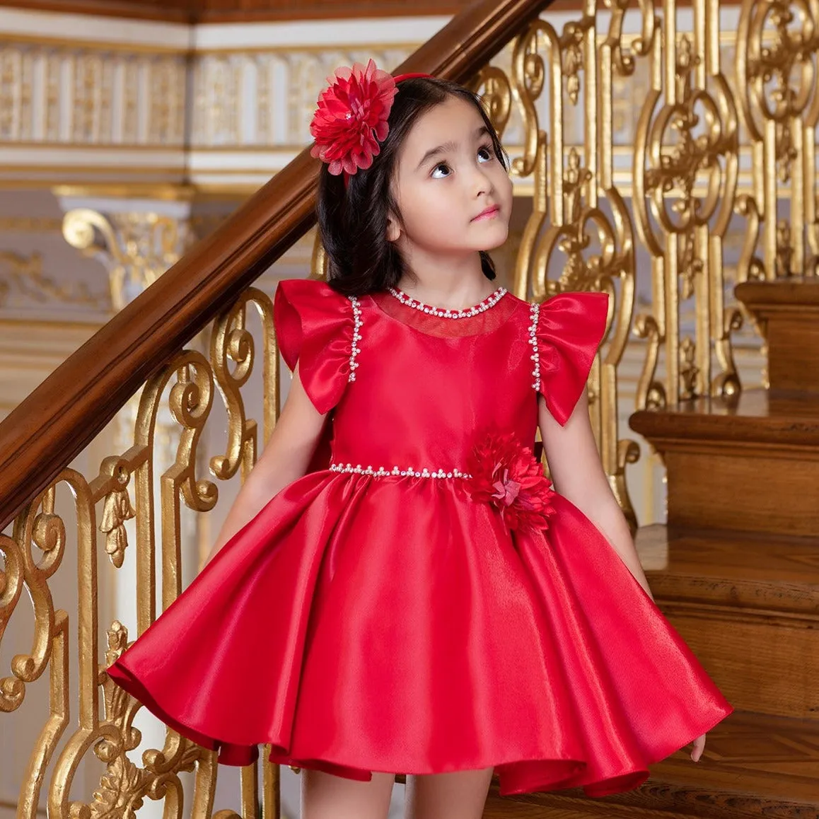 Sure, here is the optimized title for the e-commerce product: Stunning Sara Satin Formal Girls Dress