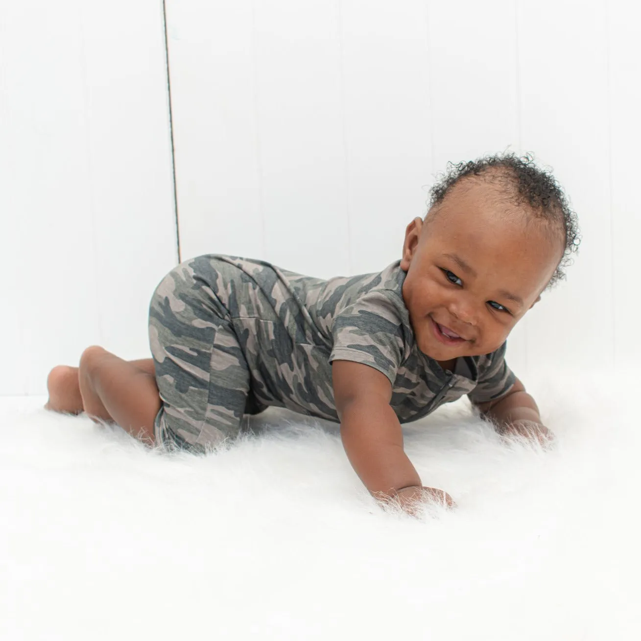 SHORTIE ZIP ROMPER - Chris Camo