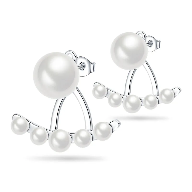 Womens Wedding Earrings with Silver Charm Details