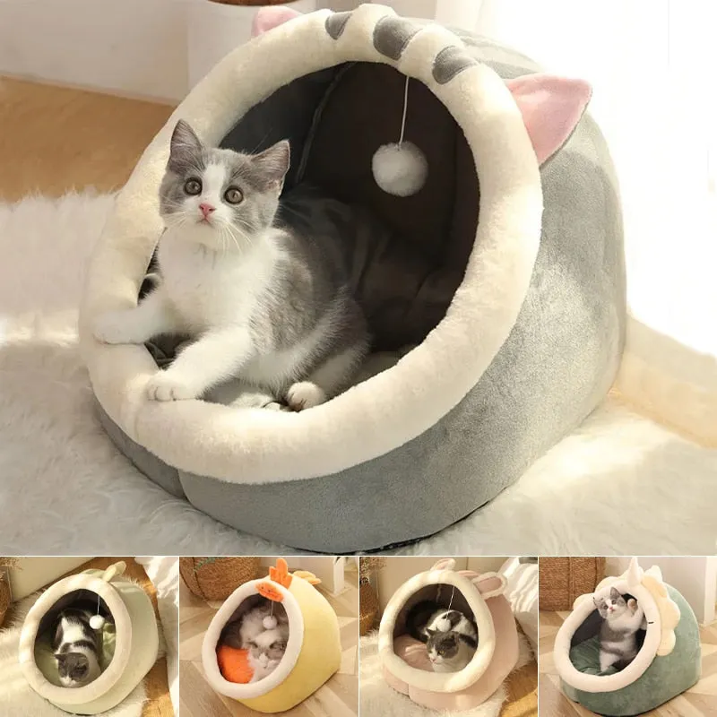 Sweet Warm Pet Basket Cozy Kitten Lounger Cushion Cat Bed